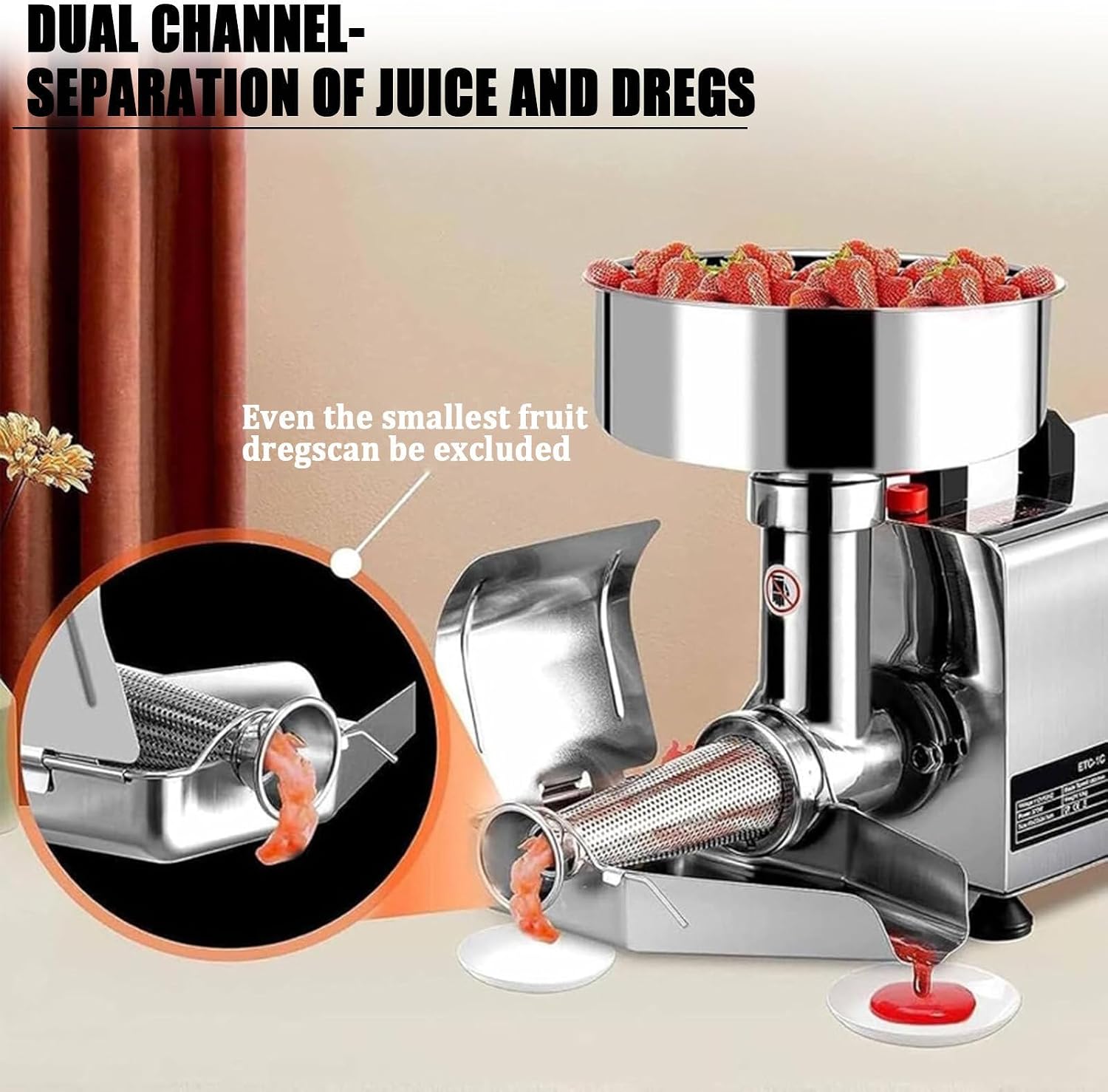 Electric Tomato Berry Strainer Tomato Sauce Grinder, Electric Tomato Strainer Milling Press, Food Mill, Maker, Fruit