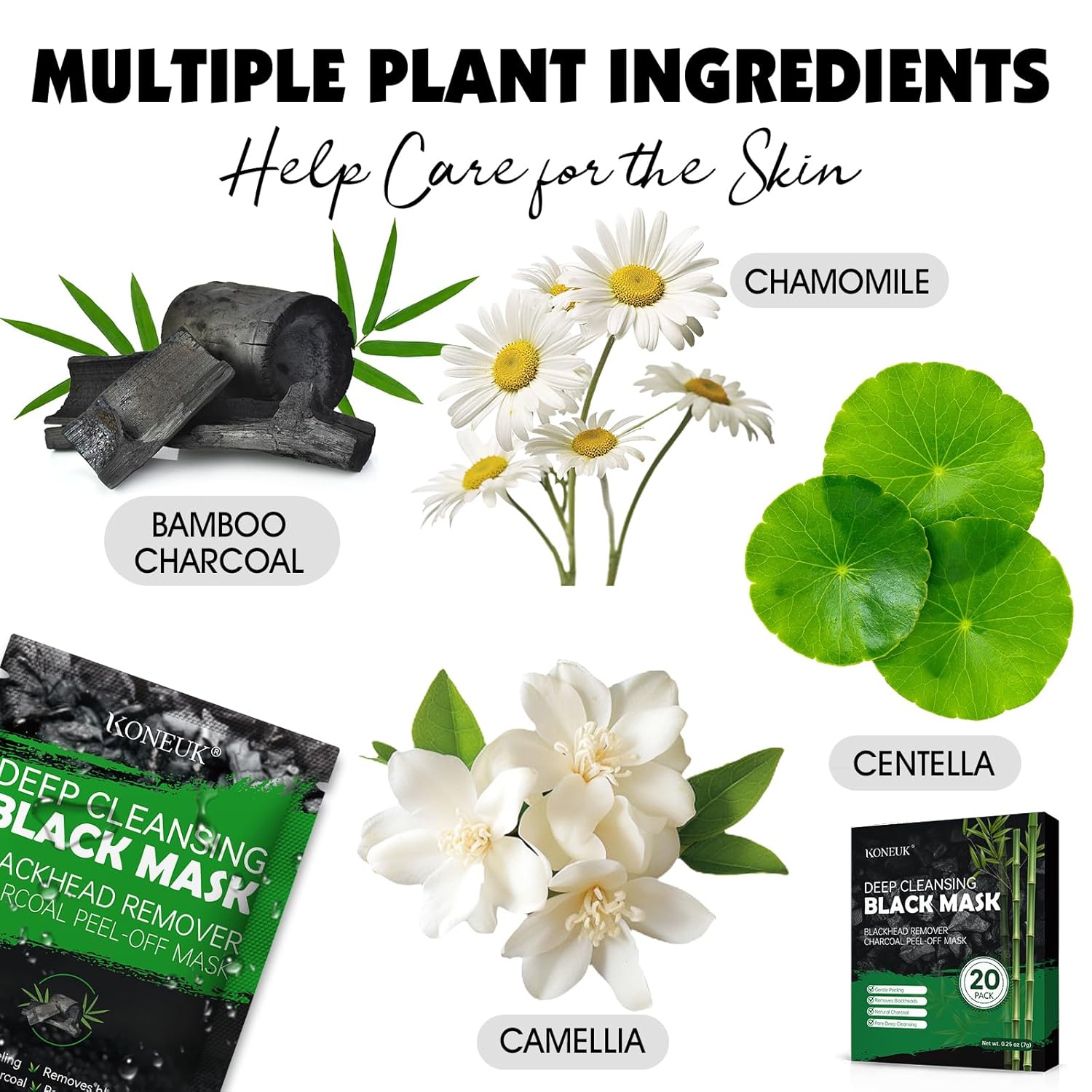20 Pack Charcoal Peel Off Black Face Mask with Brush | Deep Cleansing for Men and Women