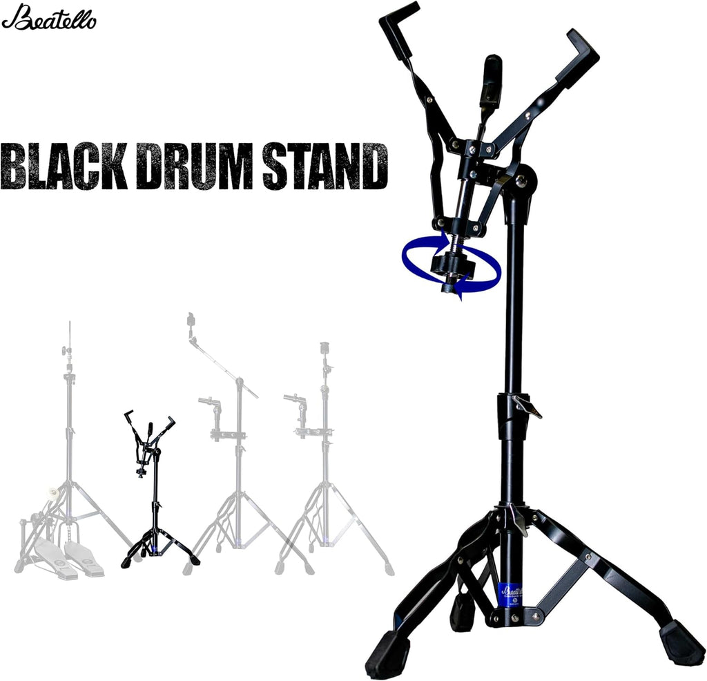 5-Piece Drum Hardware Pack with Bass Pedal - Heavy Duty Alloy Stands, Tom Holders & Multi Clamps, Tool-Free Adjust