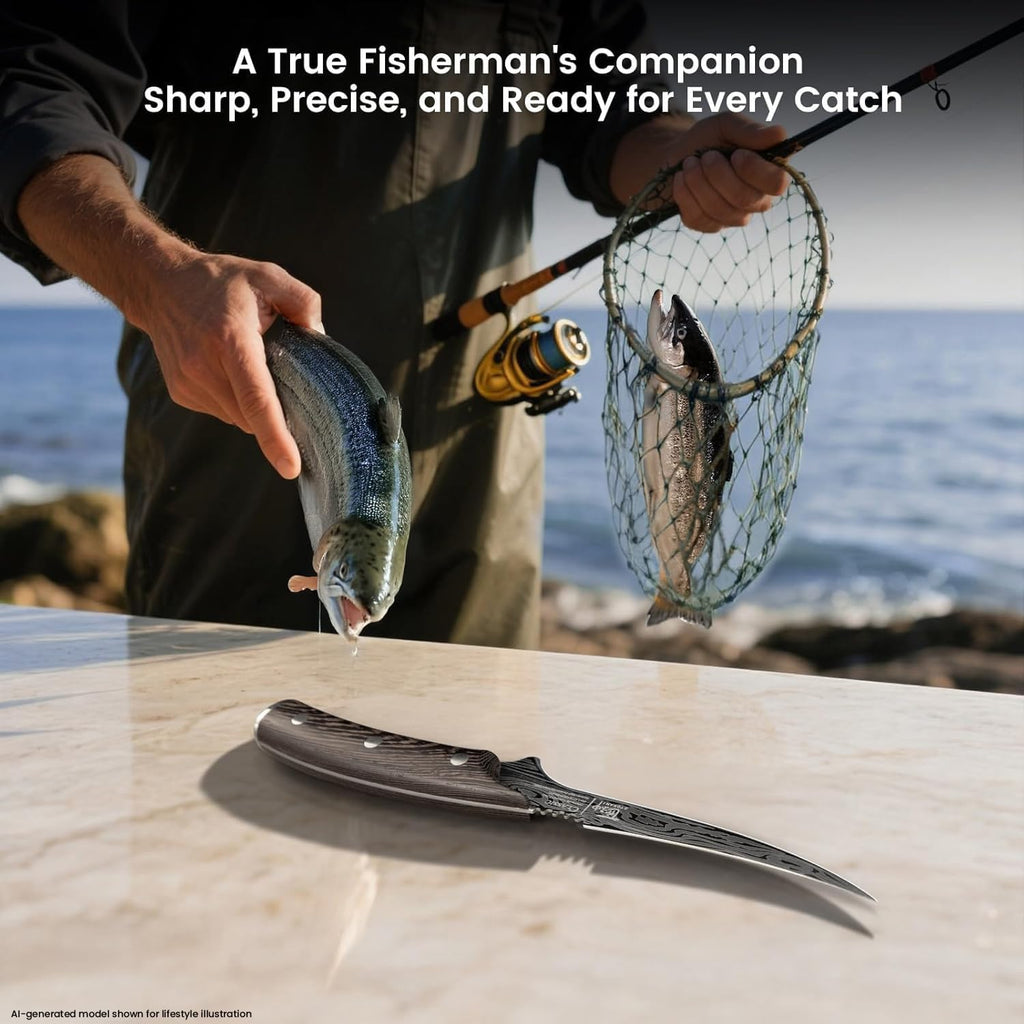 Fillet Knife for Fish, Razor Sharp 7.2 Inch Boning Knife
