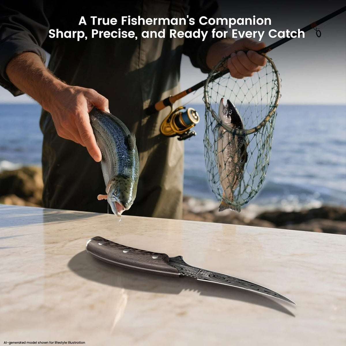 Fillet Knife for Fish, Razor Sharp 7.2 Inch Boning Knife