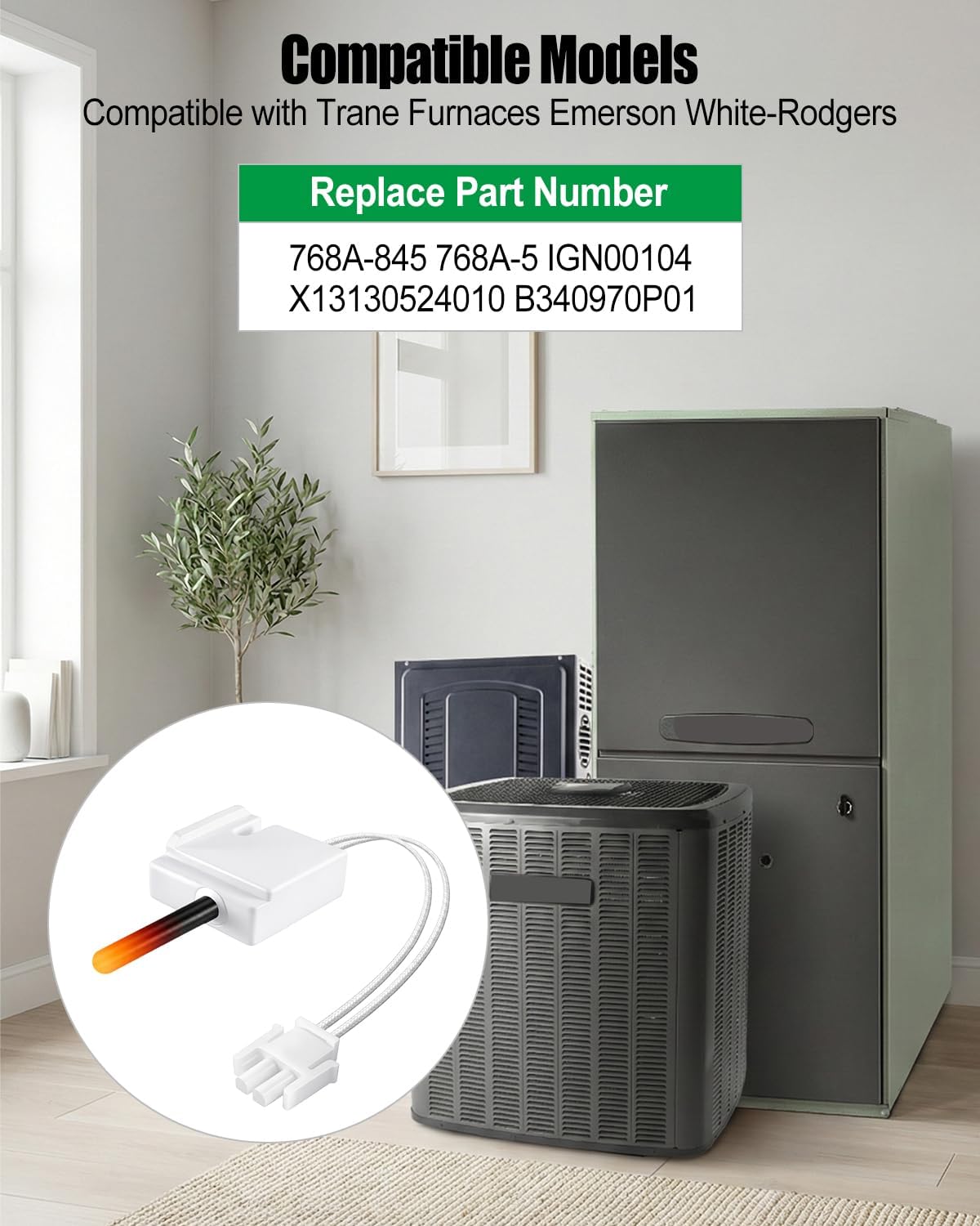 Hot Surface Ignitor Fit for Trane Emerson White Rodgers Furnaces 80V