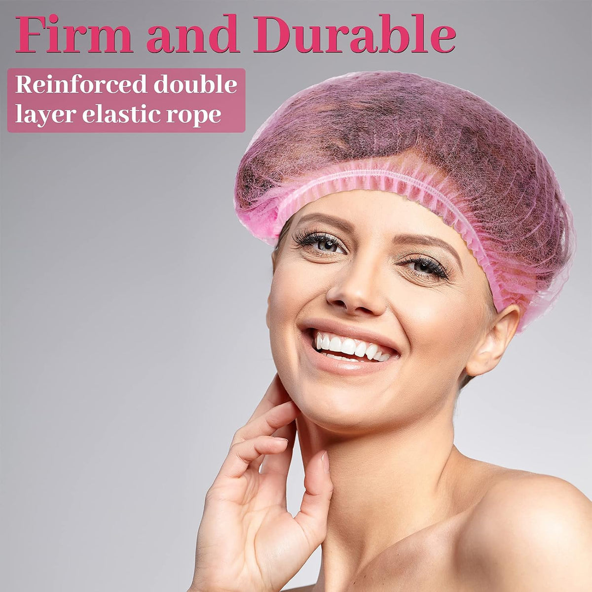 100 Pcs Disposable Hair Caps 21 Inch Bouffant Elastic