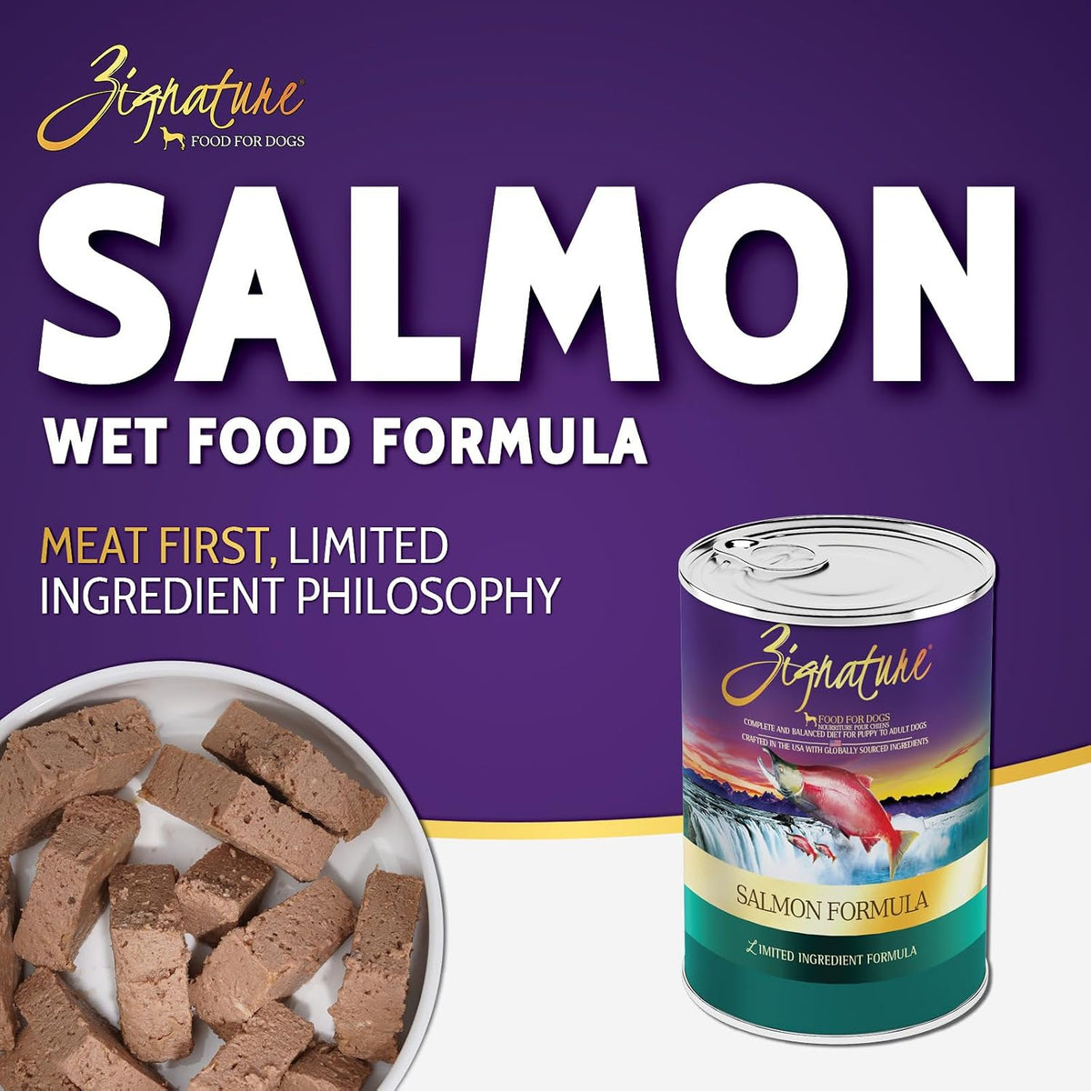 Salmon Limited Ingredient Formula Wet Dog Food 13oz, case of 12