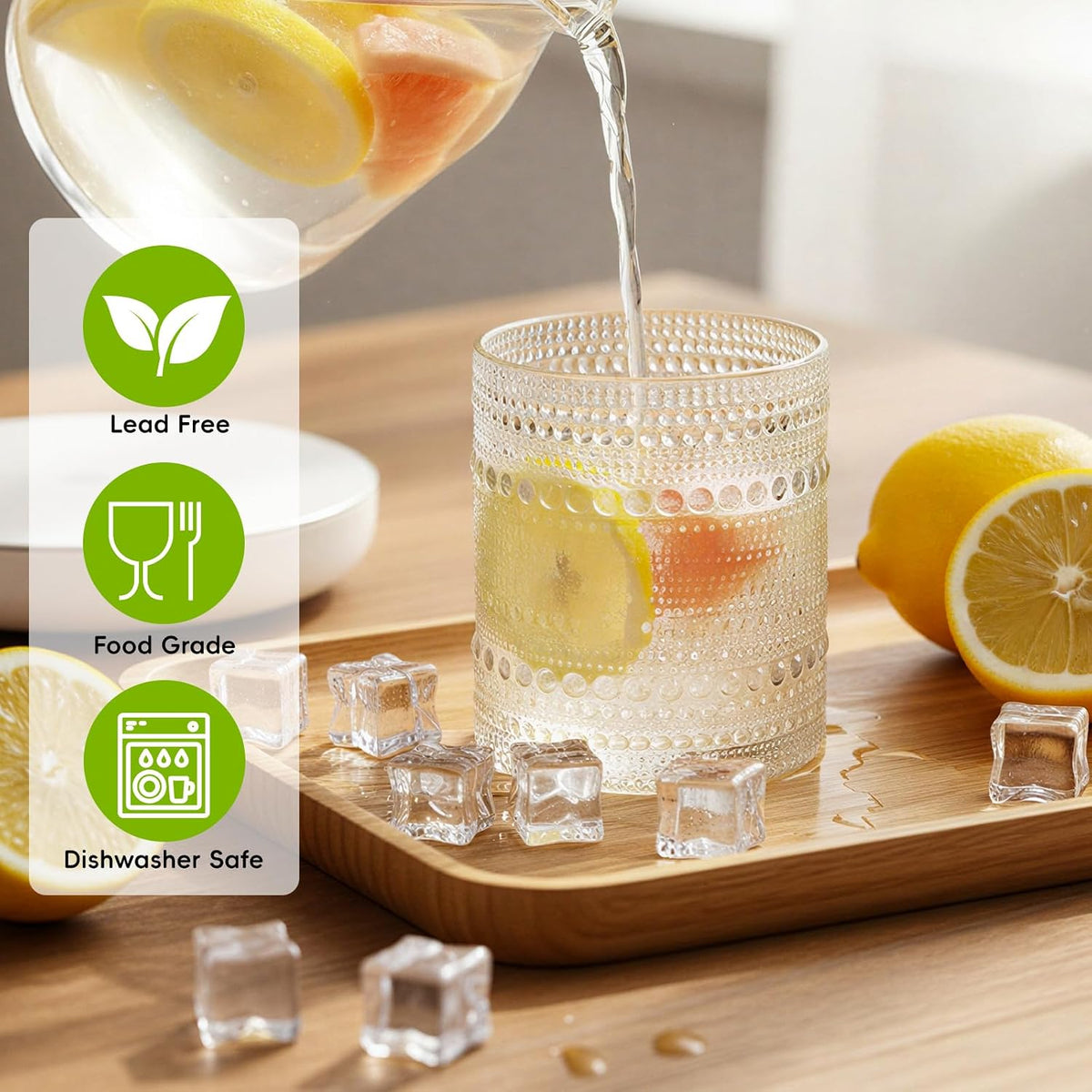 Hobnail Drinking Glasses Set of 12