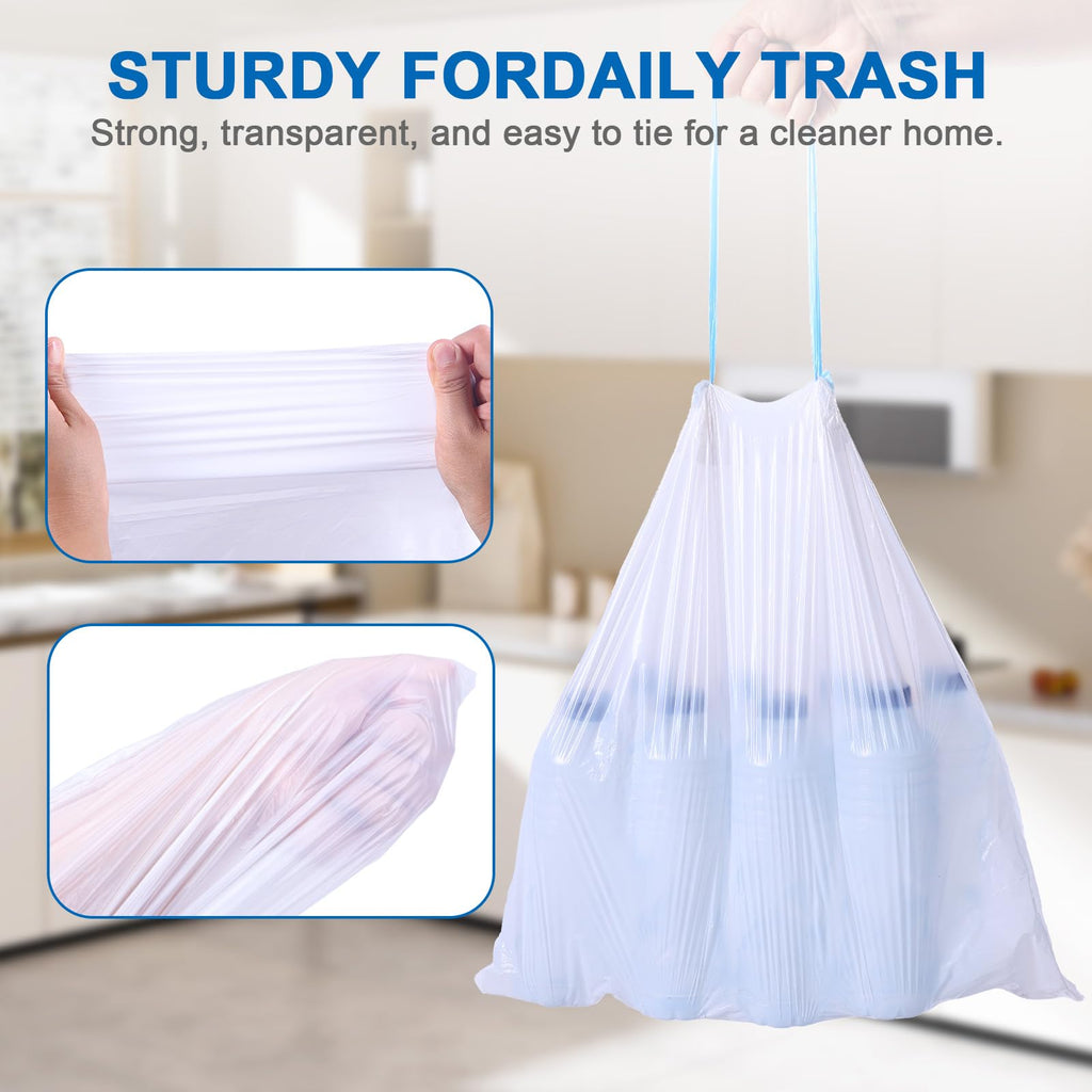 4 Gallon Small Trash Bags,1200 Count Drawstring Garbage Can Liners
