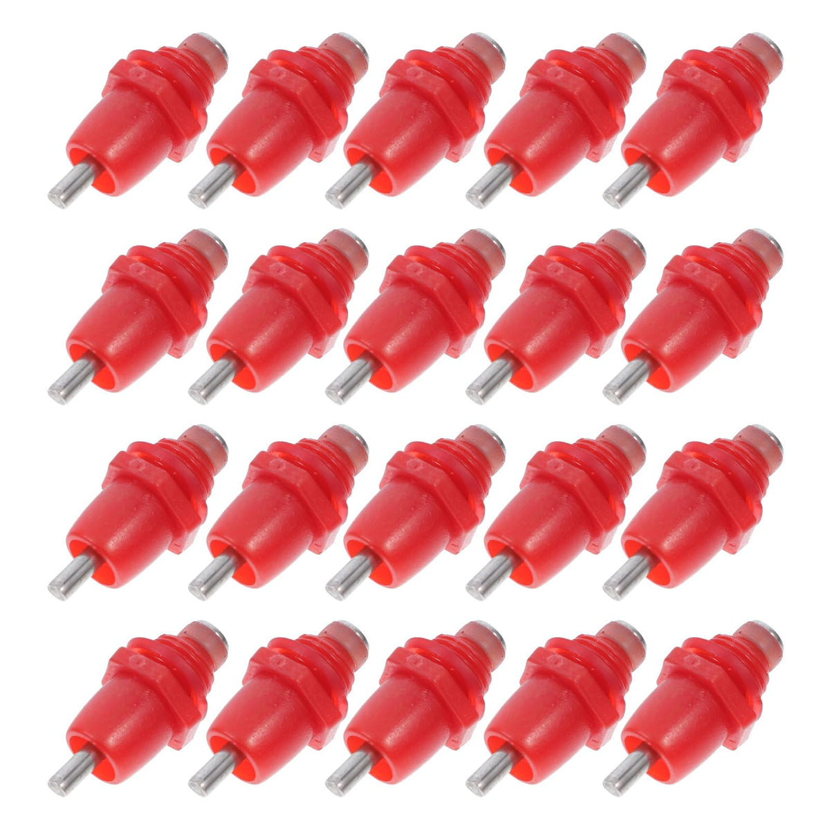 20pcs Chicken Nipple Waterer, Steel PVC, Easy Install, Red