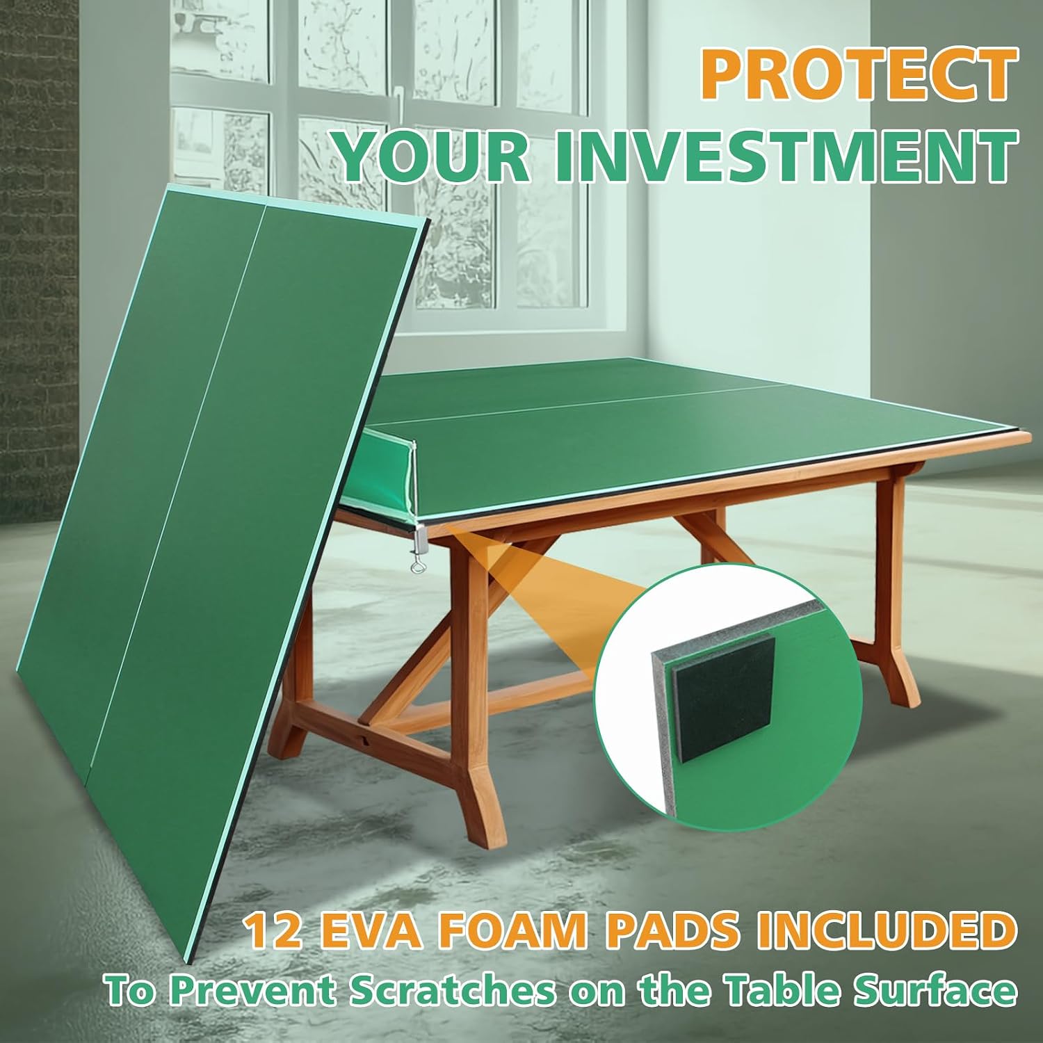 Ping Pong Table Top for Billiard Table, 7FT/8FT/9FT Foldable Table Tennis Table Topper for Pool Table, Indoor Outdoor