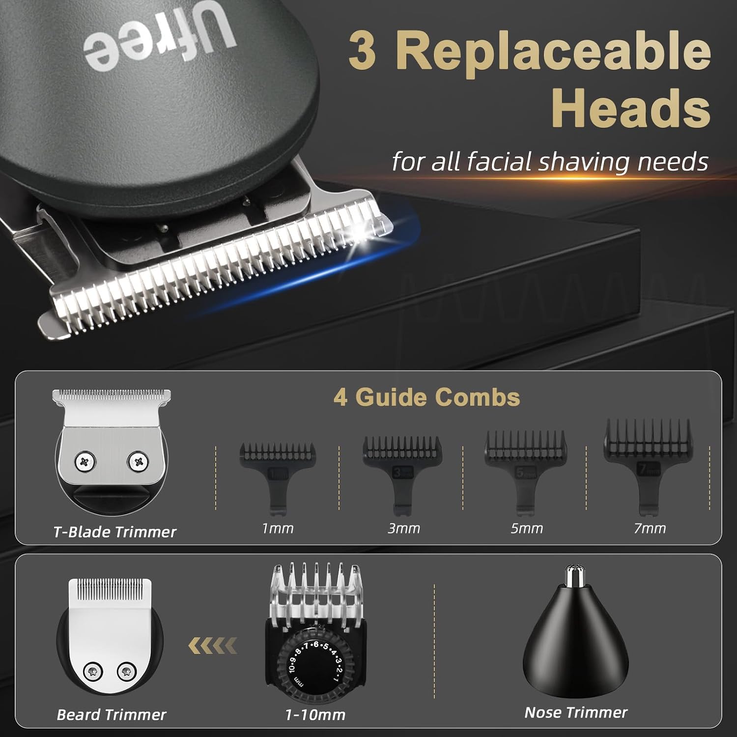 Beard Trimmer for Men with Hair Clipper, Professional Hair Clippers for Men and Hair Trimmers, Cordless Electric