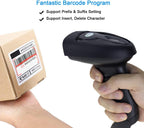 Wireless Barcode Scanner, Handheld 1D Laser Barcode Reader | 1D Printed Bar Code Reader for retail checkout, library