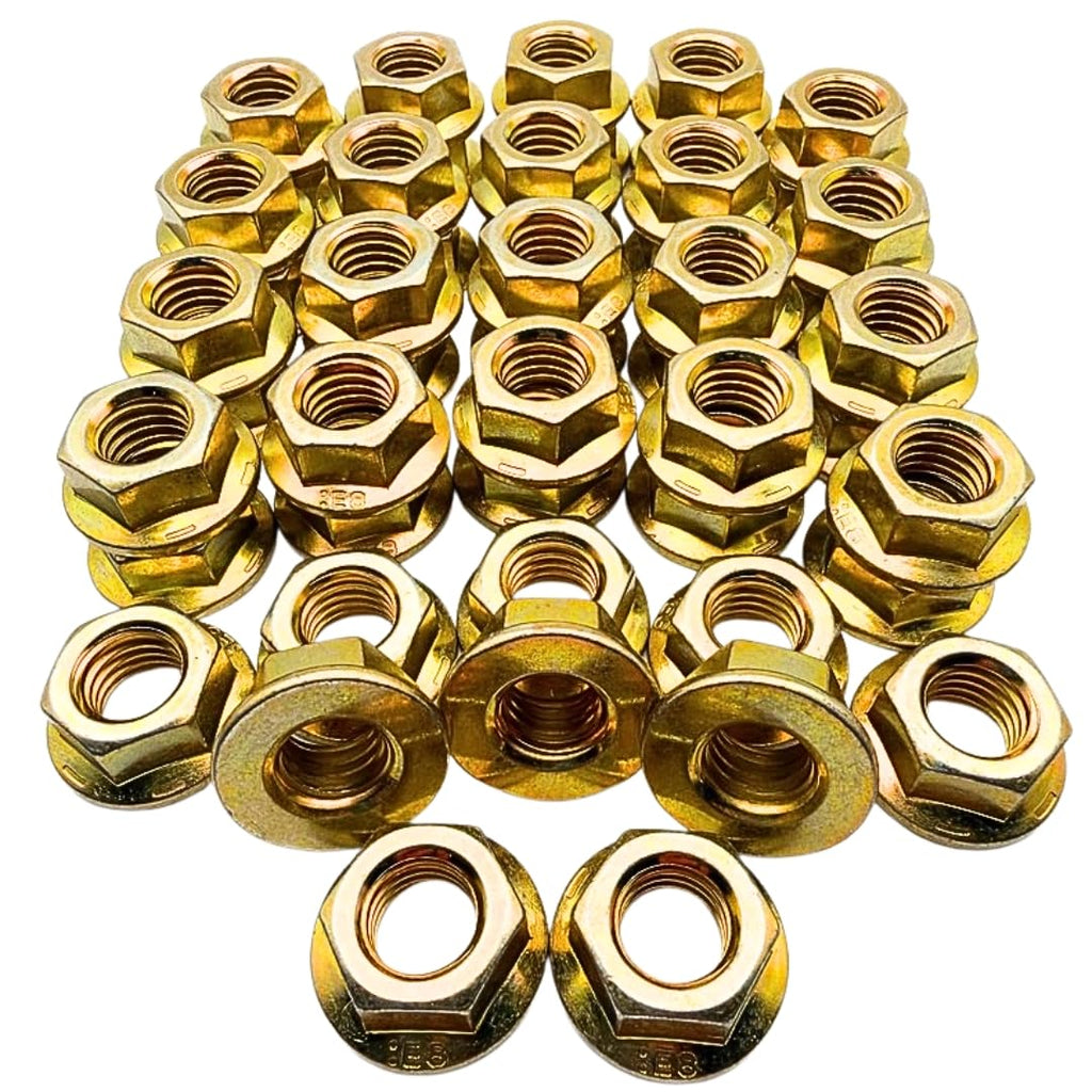 1/2-13 Flange Nuts (50 Pack) – Grade 8 Built-in Washer Nuts Coarse Thread for Fast, Even Clamping on Frames, Brackets & Heavy Assemblies SAE J995 0.5"