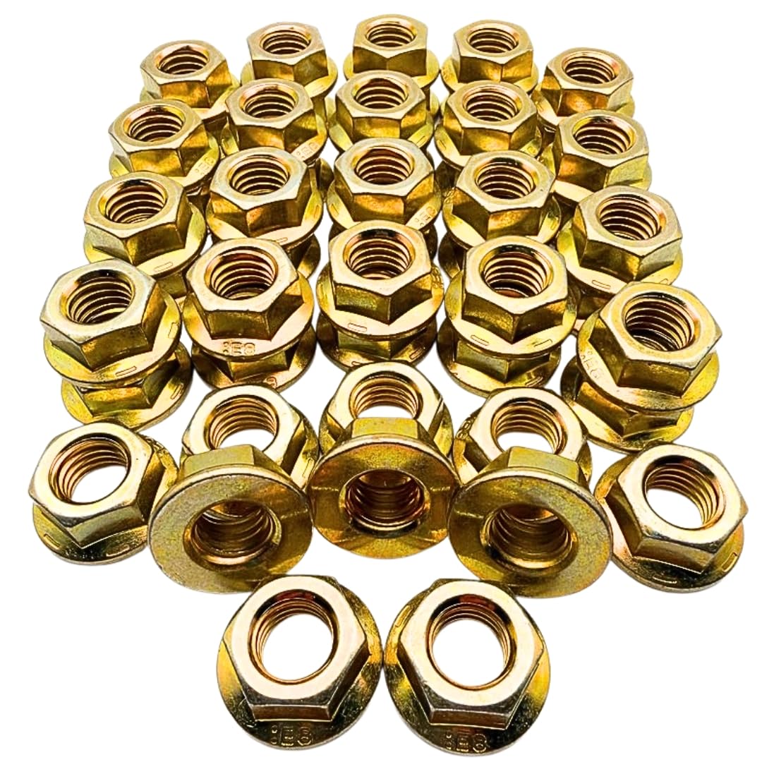 1/2-13 Flange Nuts (50 Pack) – Grade 8 Built-in Washer Nuts Coarse Thread for Fast, Even Clamping on Frames, Brackets & Heavy Assemblies SAE J995 0.5"