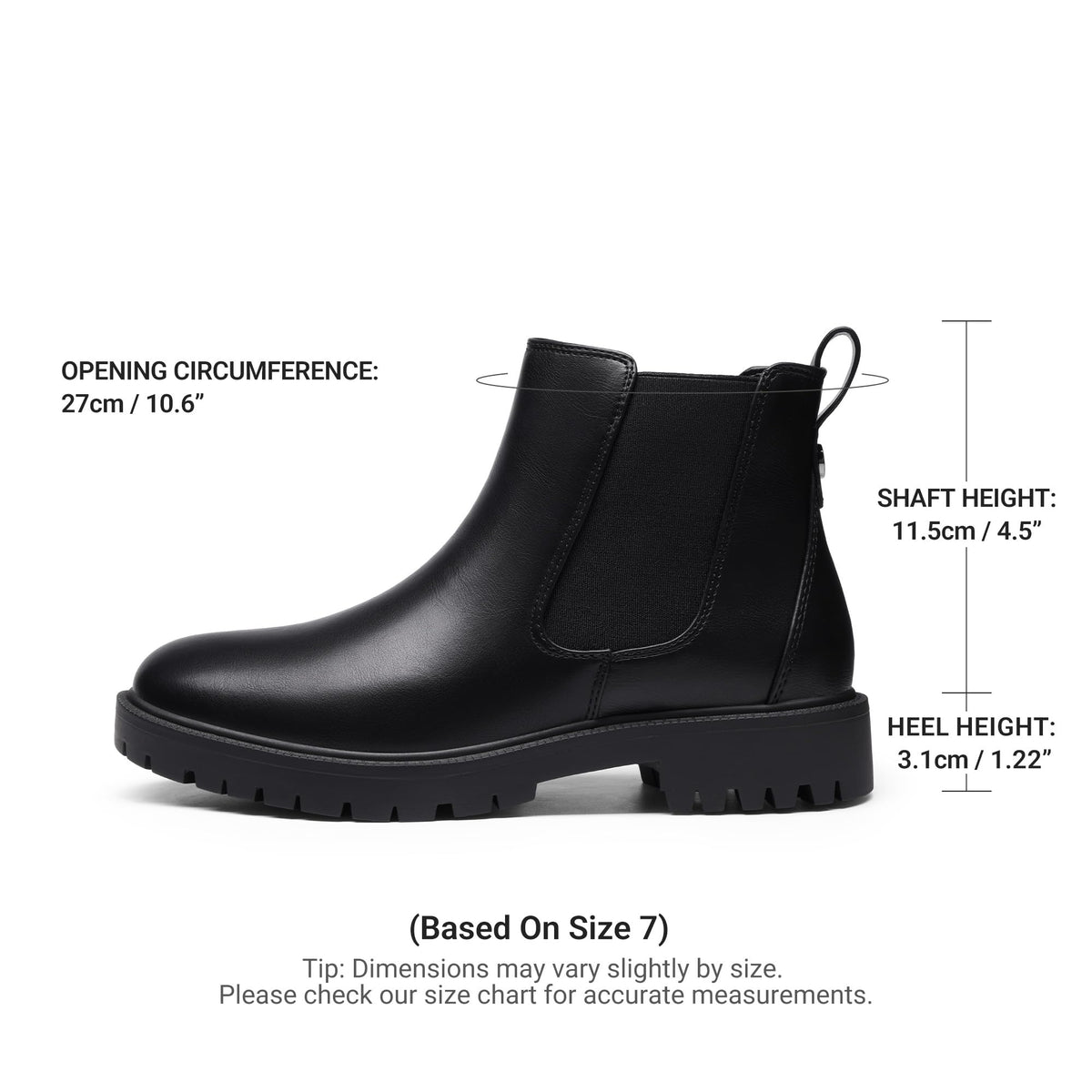 Women's Chelsea Ankle Boots Shoes,Black/Pu,8.5