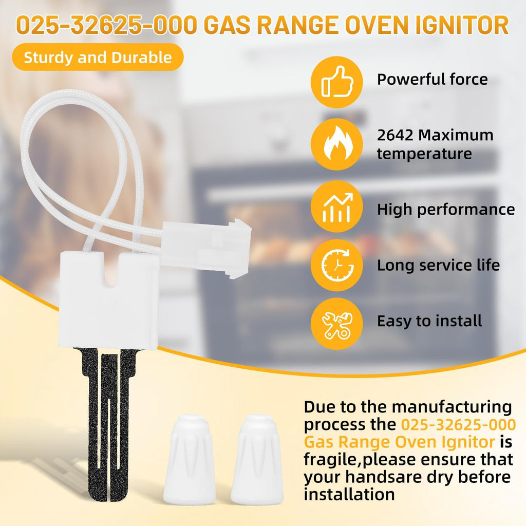 Furnace Ignitor Hot Surface Ignitor Compatible with York Coleman Evcon Luxaire, Replaces S1-025-32625-000 025-31801-000 Norton-271N, for Gas Furnace Ignitor Replacement with Nuts