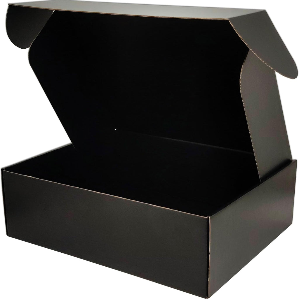 13x10x4 Shipping Boxes (20pcs) Black Mailer Corrugated Cardboard Box