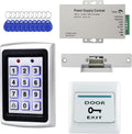 Fully Door Access Control System Kit, Backlit Keys,1000 Users,125KHz RFID Keypad +NC Electric Strike Lock +DC12V