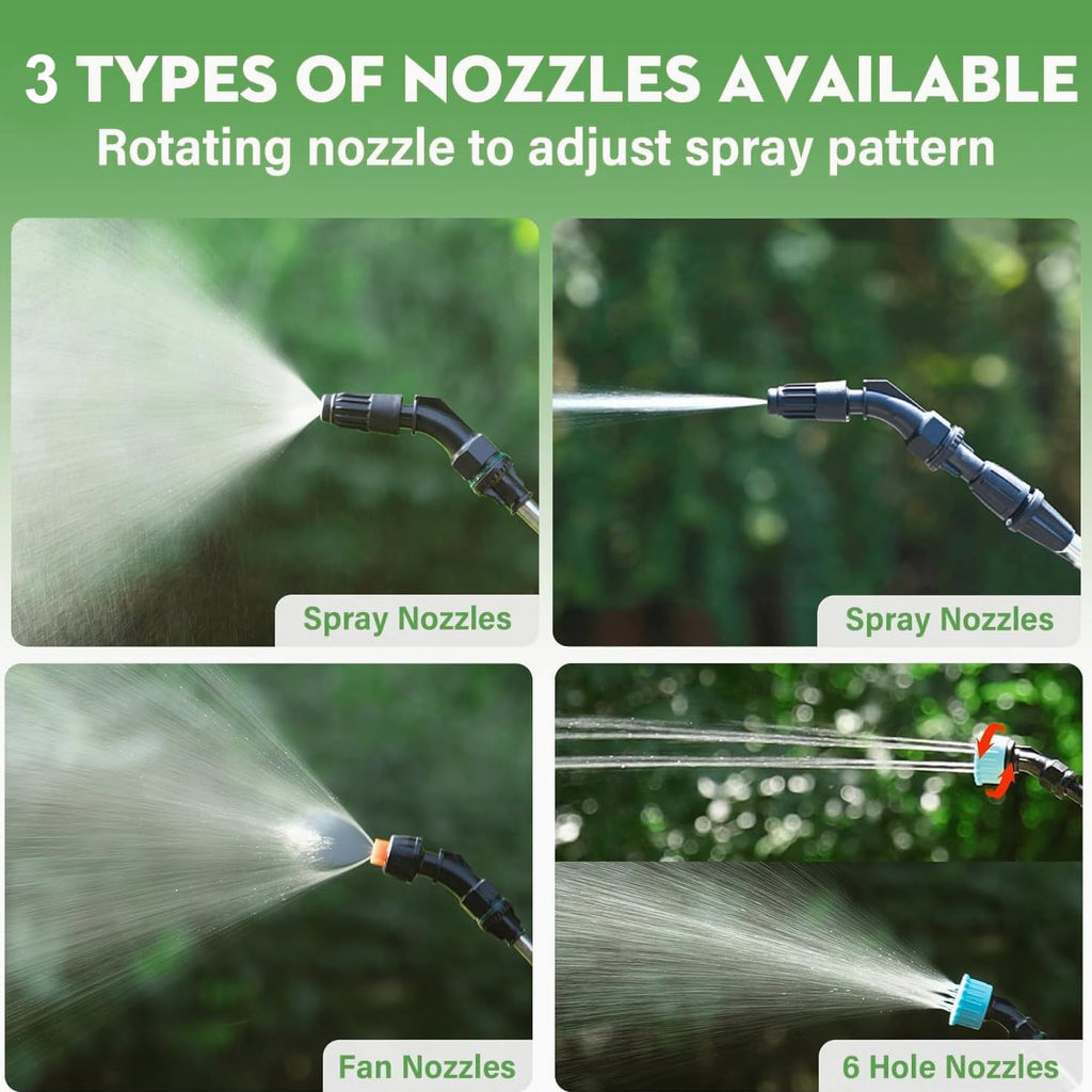 Battery Powered Sprayer Wand,Electric Plant Sprayer Telescopic Watering Wand with 16.4FT Hose,Rechargeable Electric