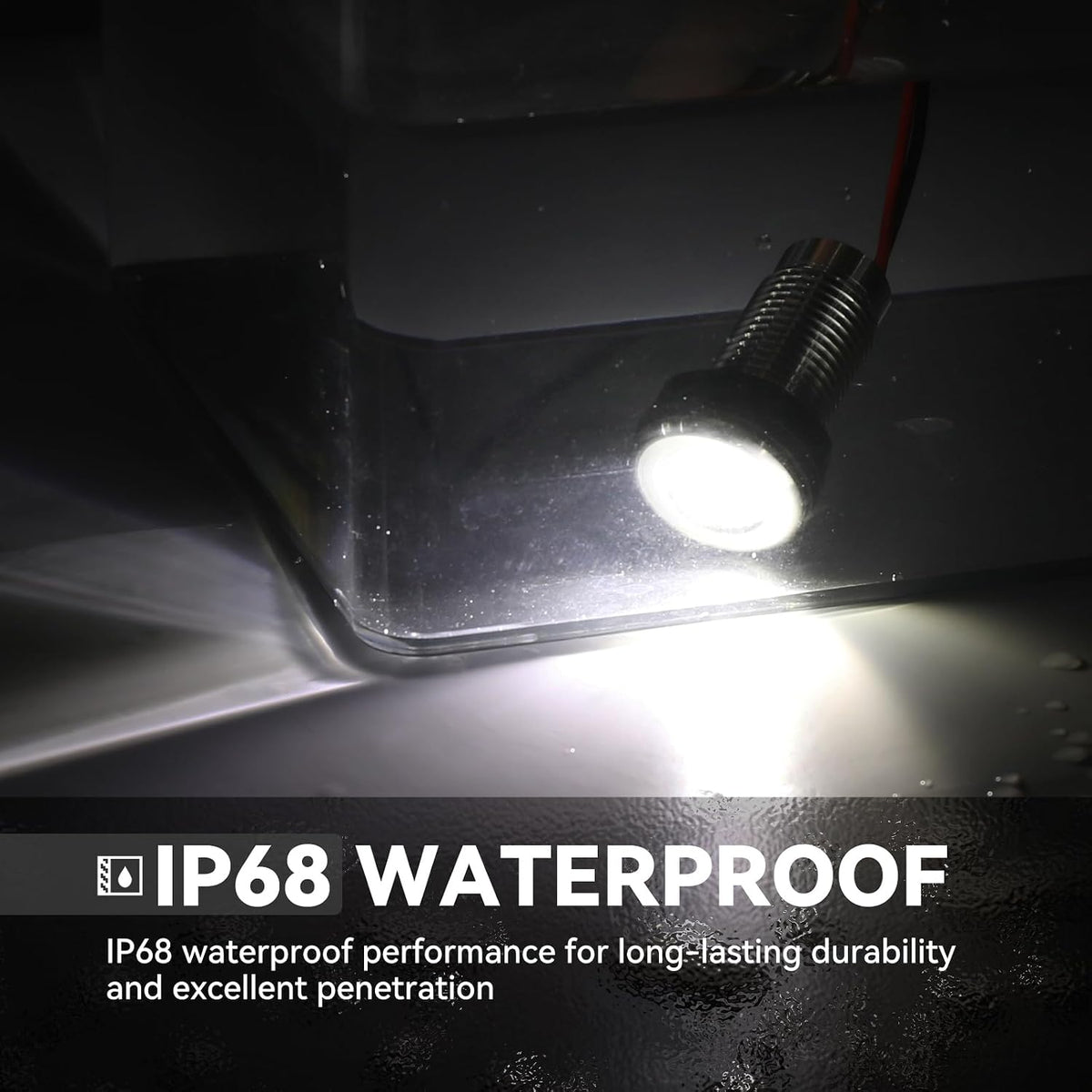 4-Pack IP68 LED Boat Interior Courtesy Lights Dia 1 Inch, White