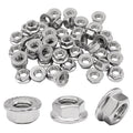 Bonsicoky 3/8-16 Serrated Flange Nuts, 50 Pack, Silver