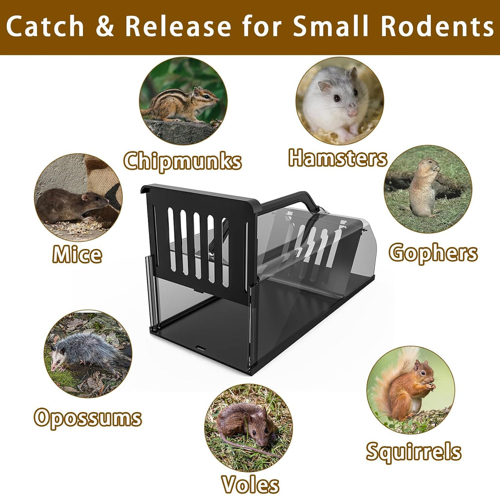 Mouse Trap Humane - Mouse Traps Work Chipmunk Rodent Trap for Indoors and Outdoors, No Kill Mouse Trap, Catch and