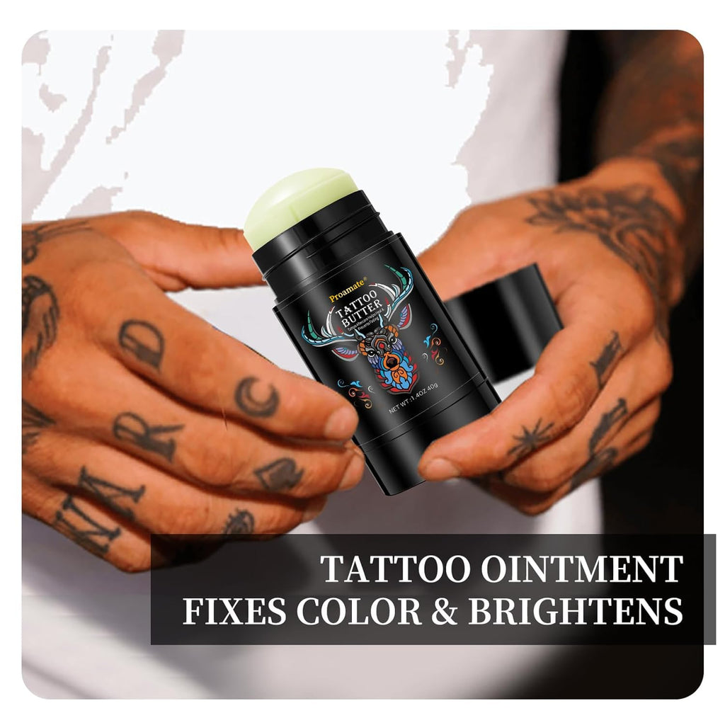 Tattoo Aftercare Butter Balm,Natural Organic Tattoo Cream Moisturizer for Old & New Tattoos Healing Brightener Color