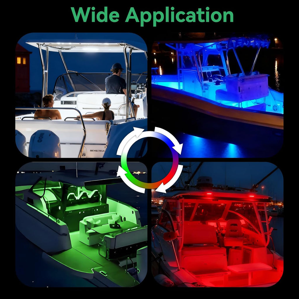 RGBW Boat LED Courtesy Light 12V, 4 Inches, 4PCS