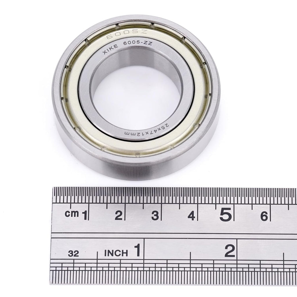 XIKE 6005ZZ Shielded Deep Groove Ball Bearings, 25x47x12 mm, 6-Pack