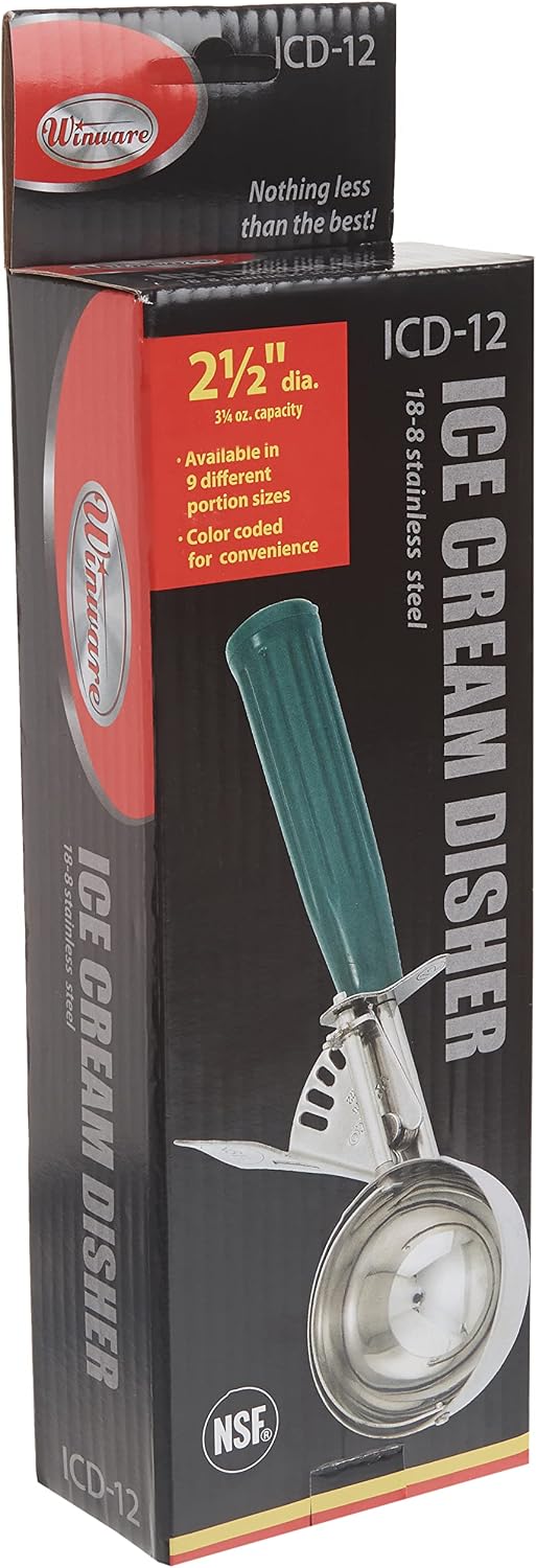 Size 12 Cream Plastic Ice Cream Disher with Handle