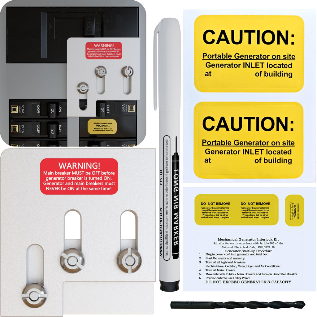 Generator Interlock Kit for Square D QO & Homeline 150/200 Amp Panels