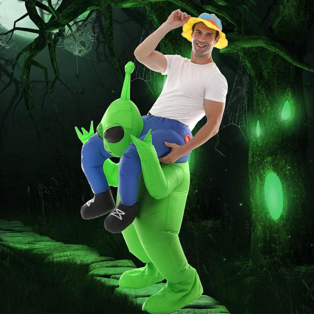 Inflatable Alien Costume for Adults Funny Halloween Ride-On Blow Up Costume | Funny Alien Ride-On Illusion|Durable