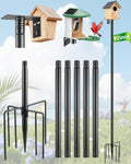Smart Bird Feeder Pole Stand - 92 Inch Birdhouse Pole Heavy Duty Mounting Kits 7-Prong Base for Outdoor Metal