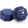Velvet Ring Box, 3 Slots Jewelry Ring Gift Box Vintage Ring Holder