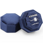 Velvet Ring Box, 3 Slots Jewelry Ring Gift Box Vintage Ring Holder