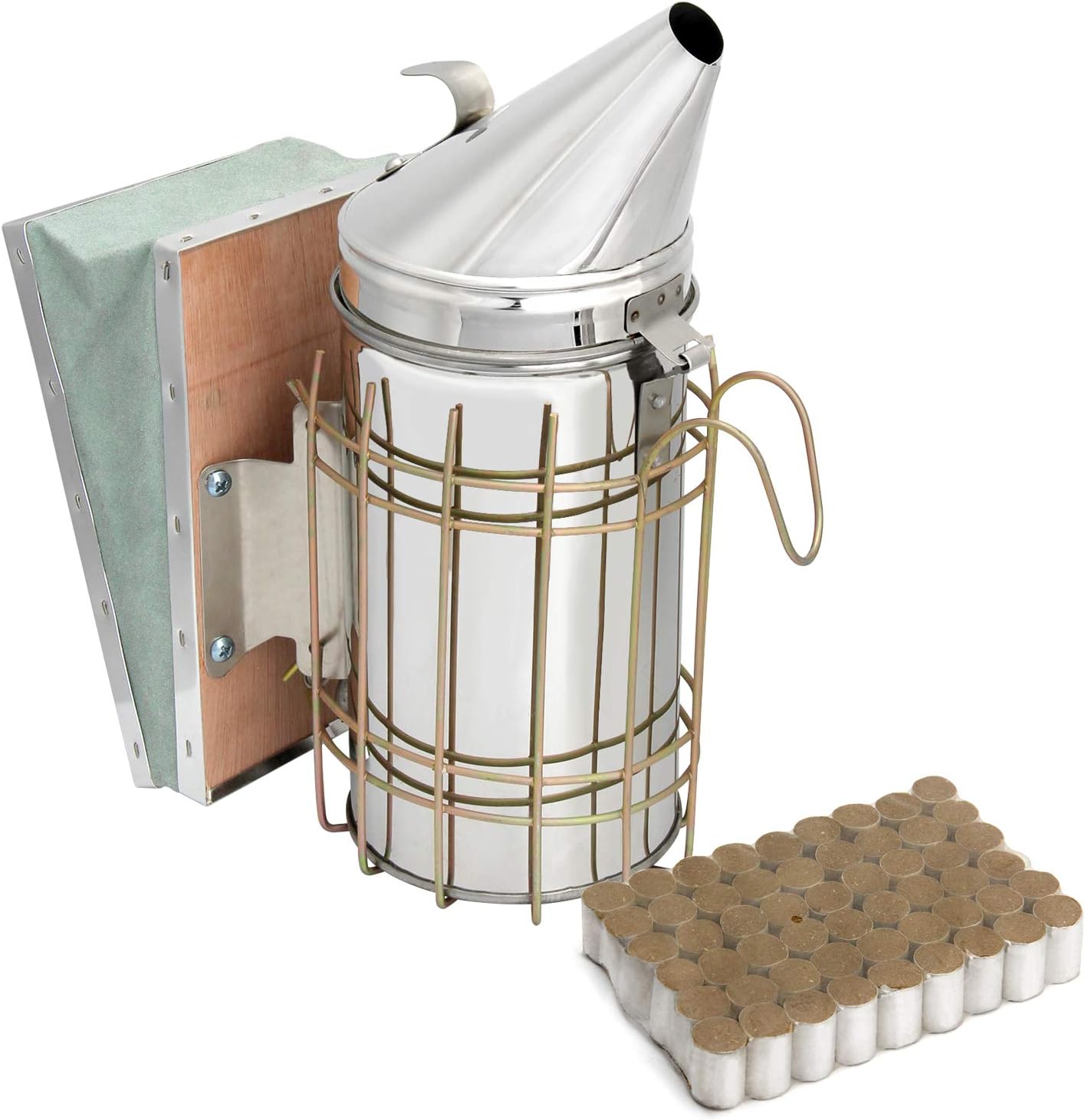 Bee Hive Bee Smoker Stainless Steel with Heat Shield Beekeeping Supplies and Equipment