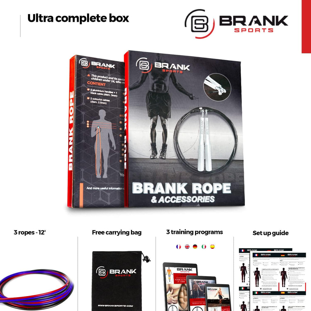 Speed rope set incl. 3 steel spare cables | Ideal for Crossfit, fitness, boxing and easy double under | Jump ropes