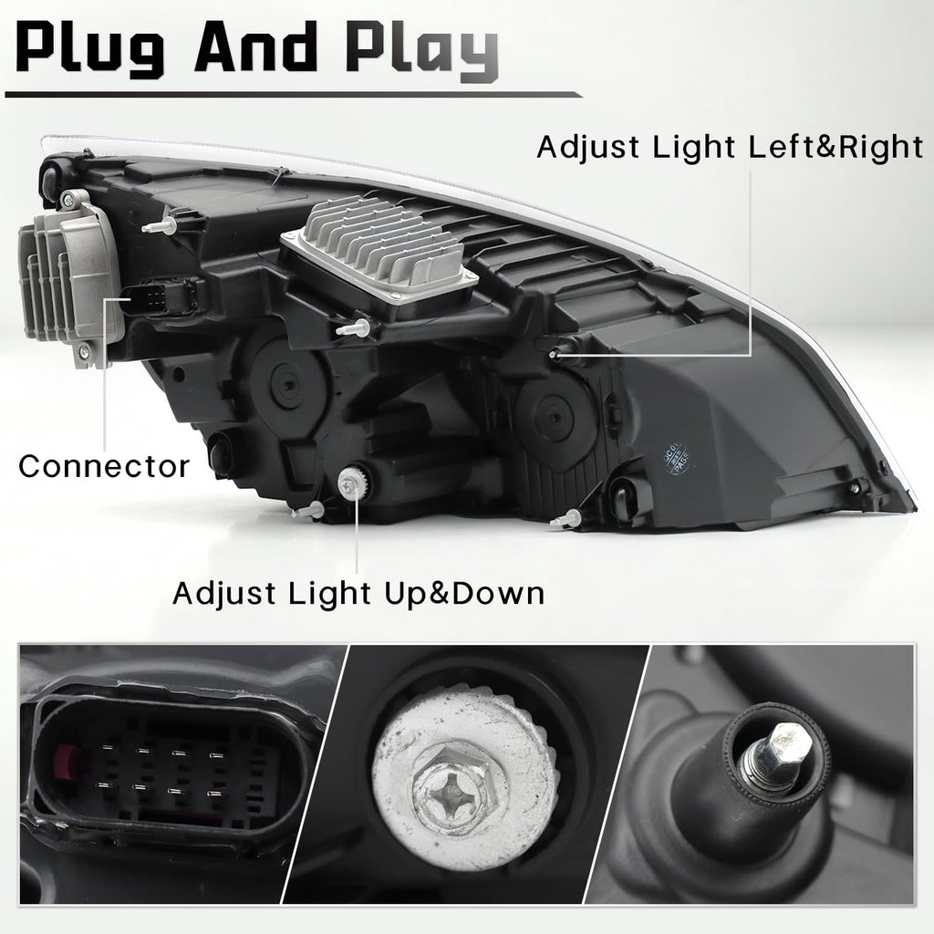 LED Headlights Assembly Fit for Freightliner Cascadia 2018-2024 Pair
