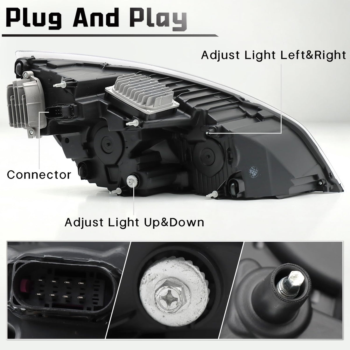 LED Headlights Assembly Fit for Freightliner Cascadia 2018-2024 Pair