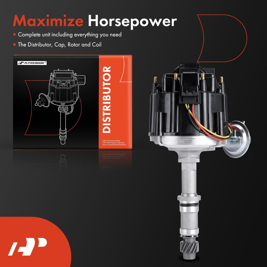 A-Premium Ignition Distributor with Cap and Rotor Compatible with Chevrolet