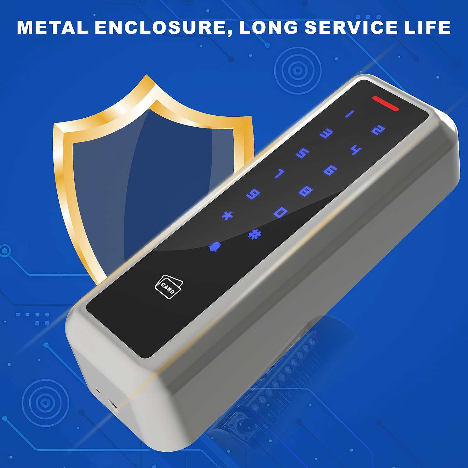 Metal RFID Door Access Control Keypad with Wiegand 26 bit Output | Touch Keypad Waterproof for Rental Home Office