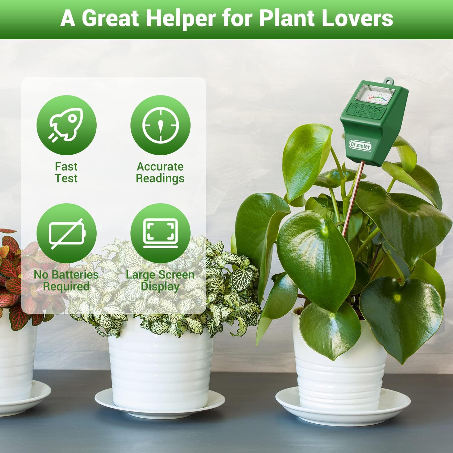 2 Packs Soil Moisture Meter Tester for Plants Indoor & Outdoor Use | Soil Tester Hygrometer Sensor for Houseplants