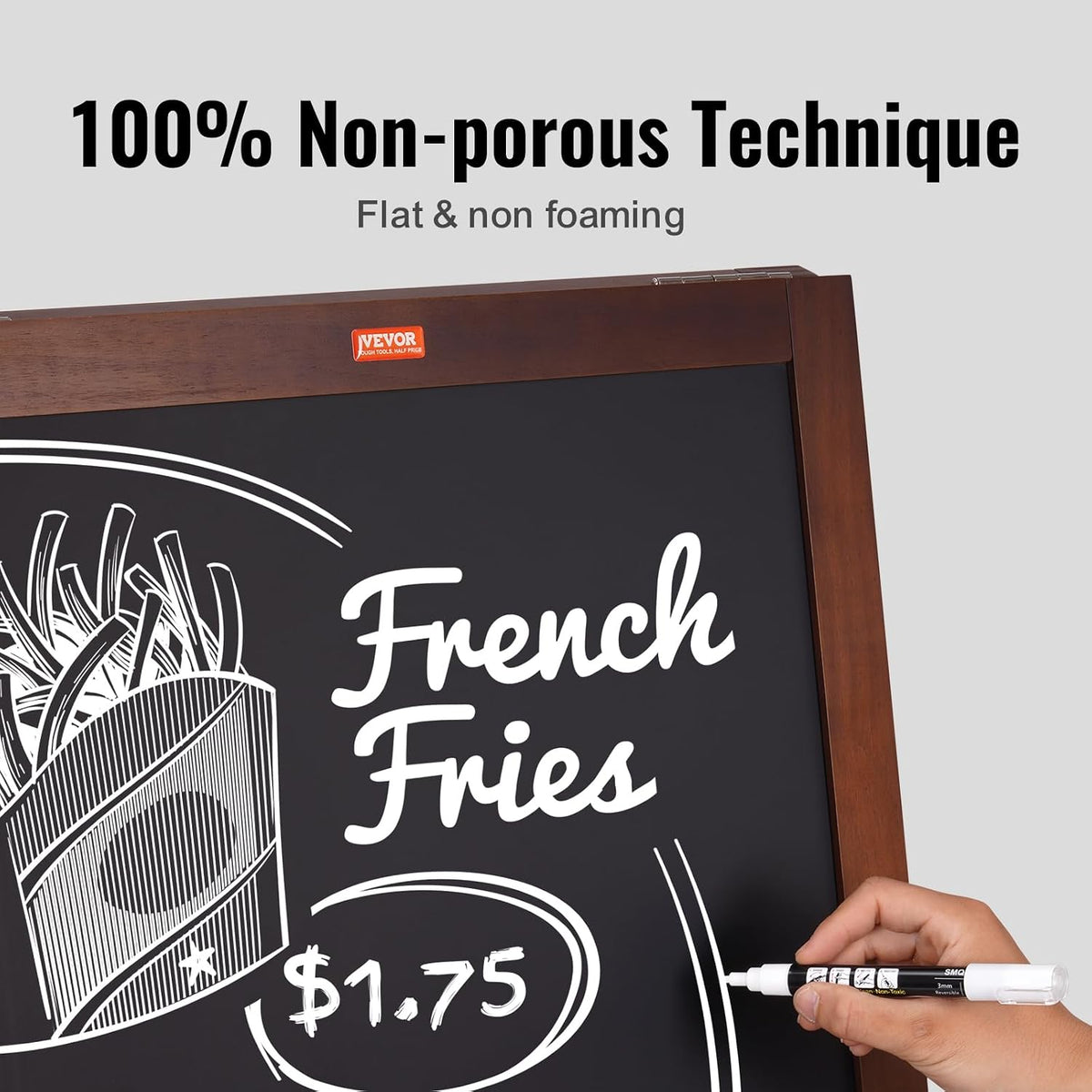 A Frame Chalkboard Sign, Double-Sided Sidewalk Signs, Freestanding Vintage Wooden Chalk Board with Chalks & Magnetic