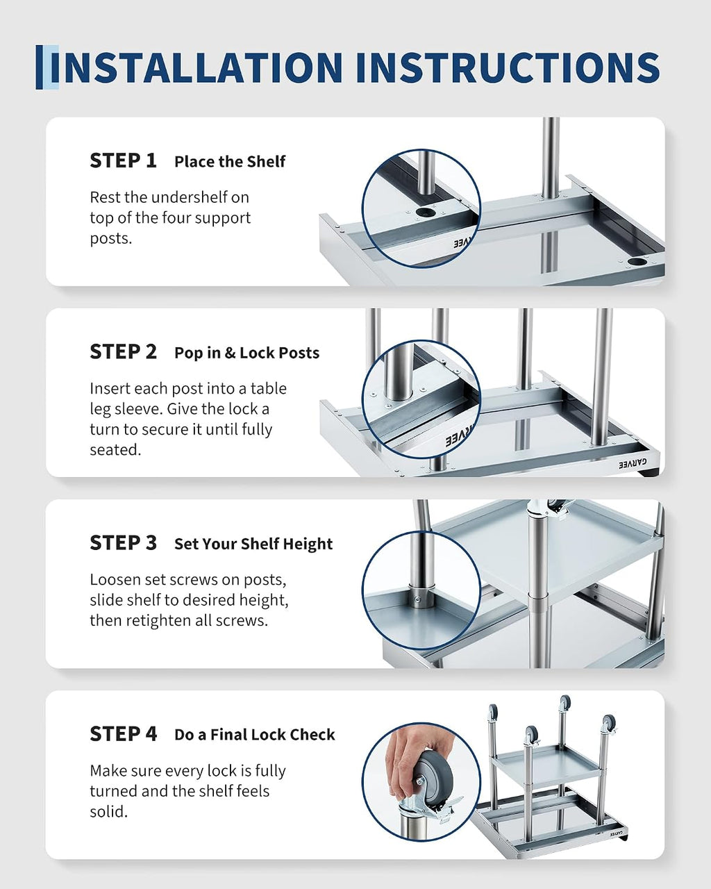 30" x 36" Thickened 1mm Stainless Steel Equipment Stand with Detachable Splashes, Prep Table with Casters &