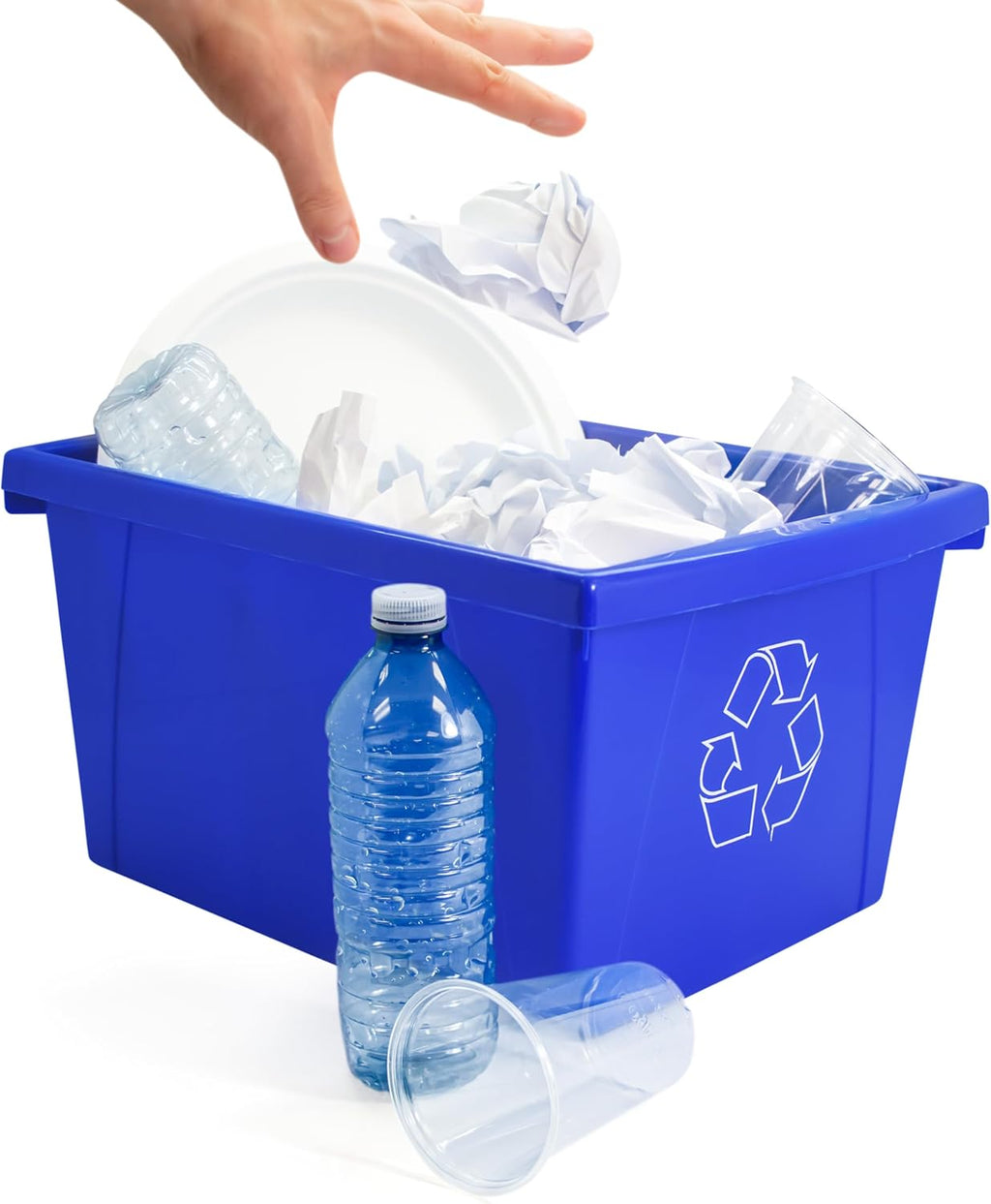 4 Gallon (15L) Recycle Bin, 14.8 x 7.87 x 11.25 Inches, Blue (61505A06C)