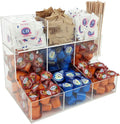 Acrylic Coffee Station & Condiment Organizer – Modular Detachable Top Tier – 6 Compartments for Sugar Packets