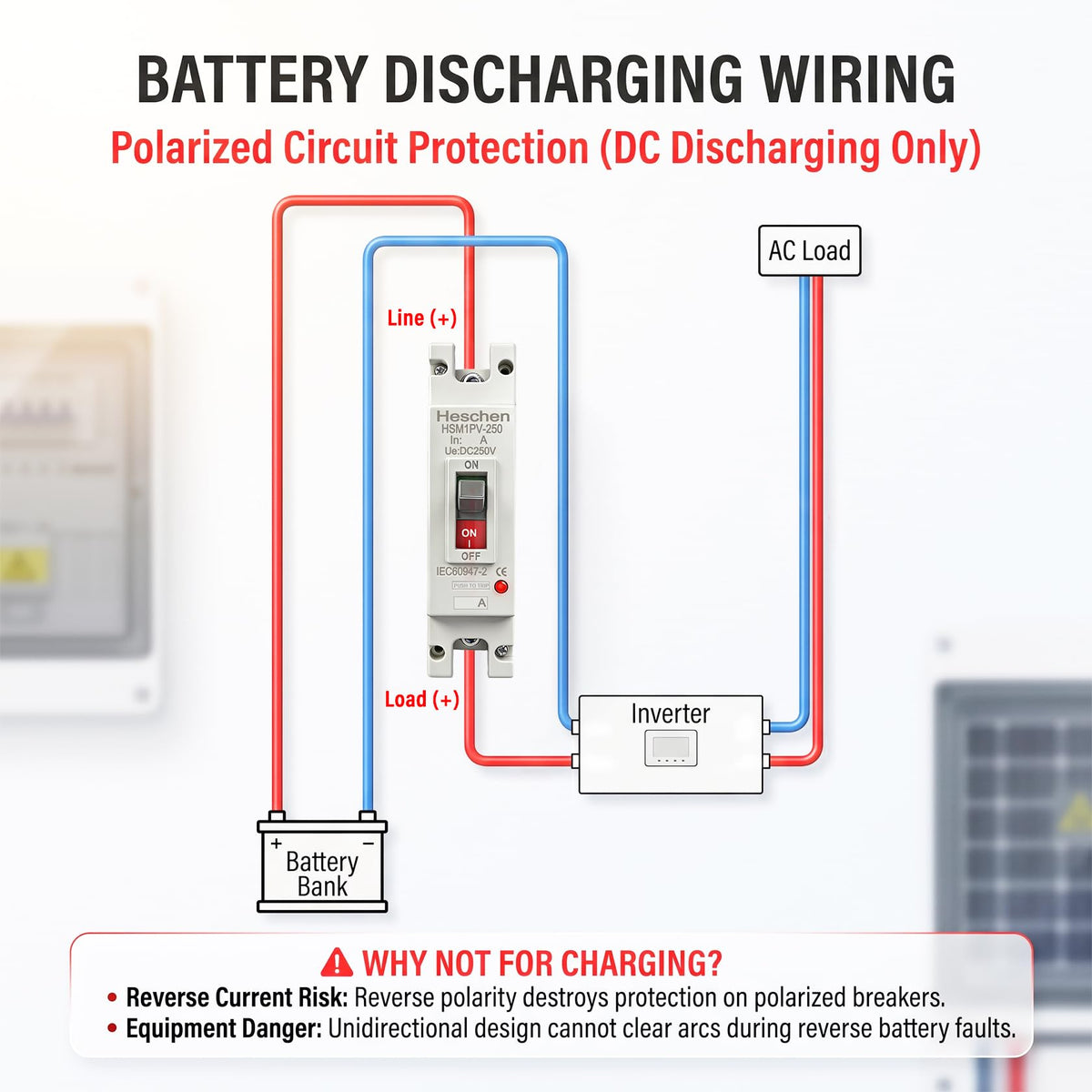 Heschen DC 160 Amp Circuit Breaker, 250V Battery Disconnect Switch, Solar