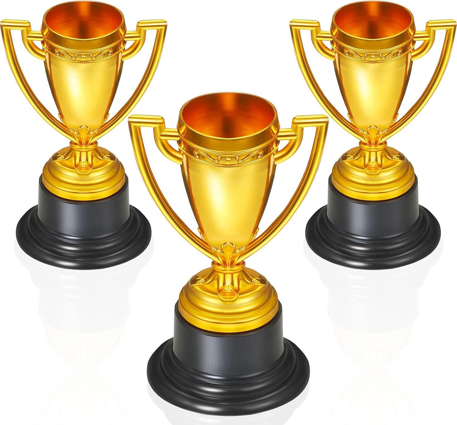 3 Pcs Mini Trophies, Gold Plastic Tiny Small Trophy Cups Winner Awards for Kids Adults Sports, Rewards, Winning