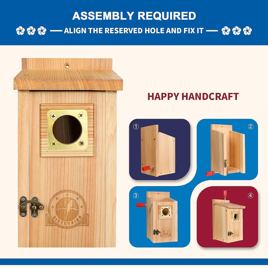 2 Pack Bluebird Houses for Outside, Warming Gifts Bluebird House