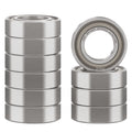 XIKE 10 Pcs MR128ZZ Bearings 8x12x3.5mm, Double Shield Seals Metal.