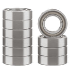 XIKE 10 Pcs MR128ZZ Bearings 8x12x3.5mm, Double Shield Seals Metal.