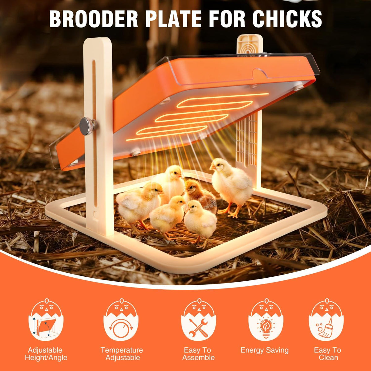 Chicken Coop Heater, Chicken Heater for Chicken Coop Accessories, Brooder Plate for Chicks, Chick Brooder Heating